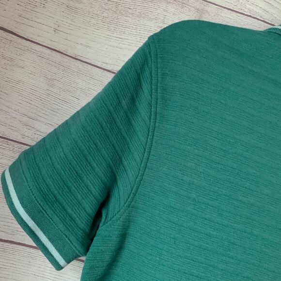 Goodfellow & Co Green and White Polo Ribbed Stripe Short Sleeves Size S - Picture 14 of 16